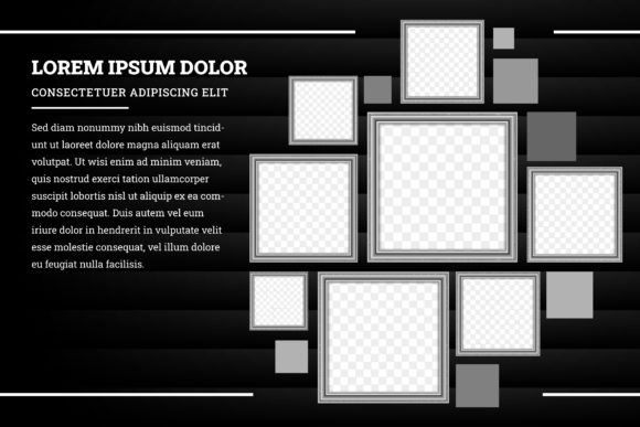 Black Frame Photo Collage Background