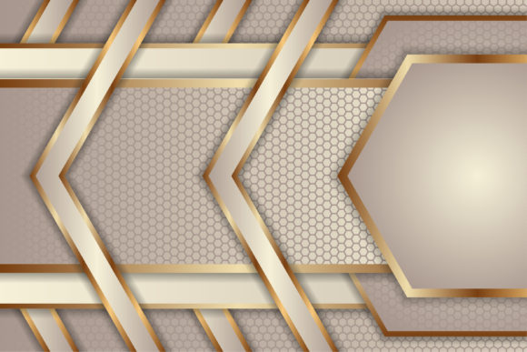 Hexagon Gold Brown Geometric Background Design