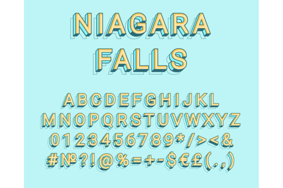 Niagara Falls Header Vintage Alphabet: A Retro Bold Font for Modern Creators