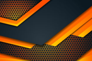 Polygonal Triangle Hexagon Black Orange