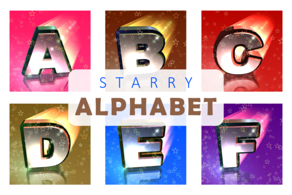 Starry Night Alphabet Letters for Premium Design Projects