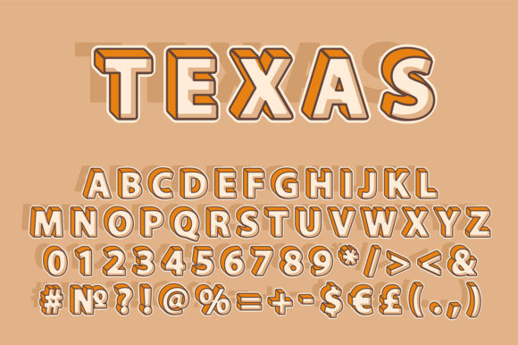 Texas Header Vintage Alphabet Set: Retro Bold Type